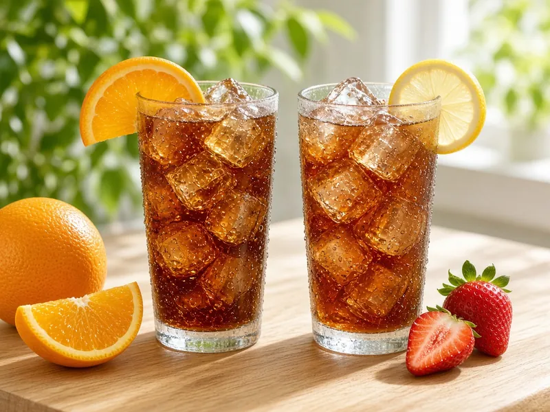 Iced cold brew with orange and lemon