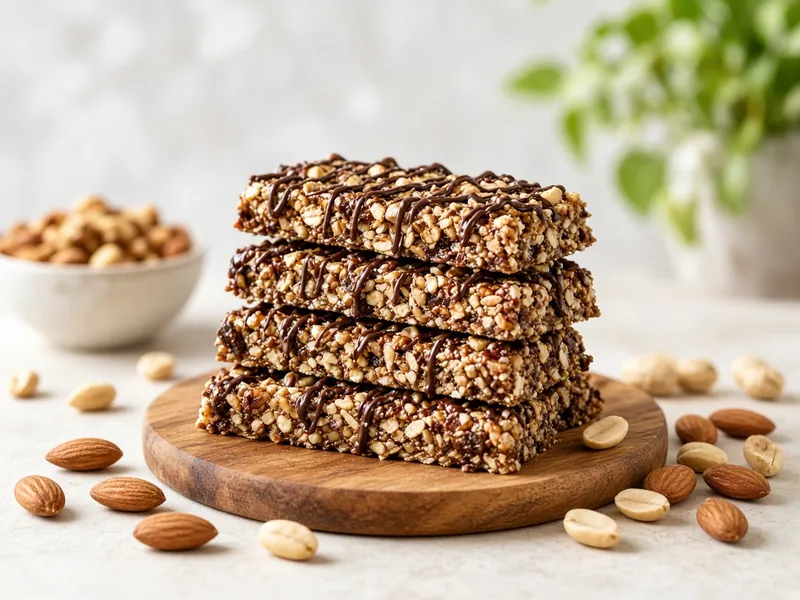 Protein bars with nuts and chocolate