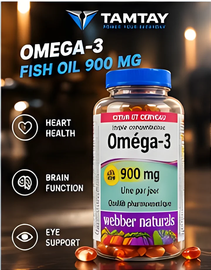 Webber Naturals Omega-3 900 mg fish oil bottle